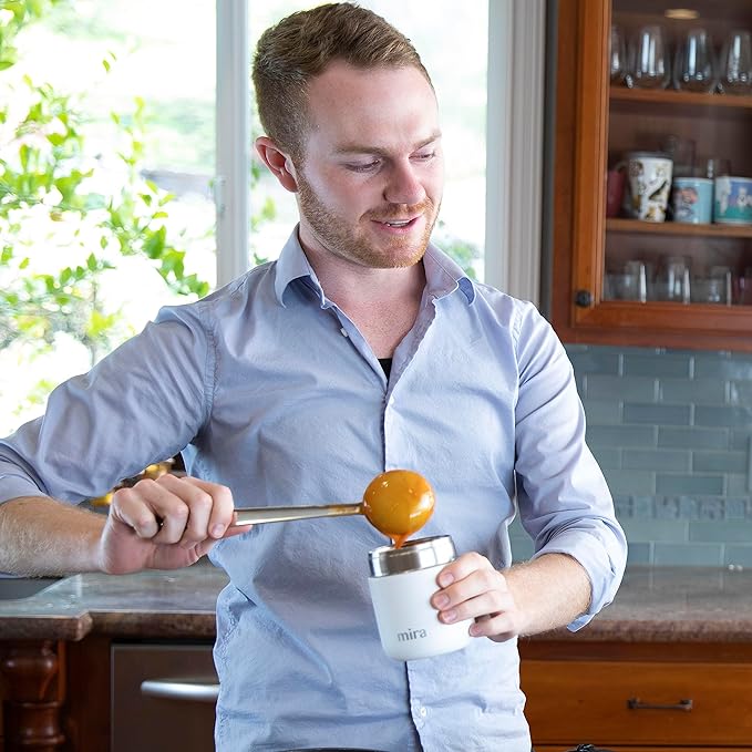 MIRA 9oz Insulated Food Jar Thermo for Hot Food & Soup, Compact Stainless Steel Vacuum Lunch Container - Sky Blue