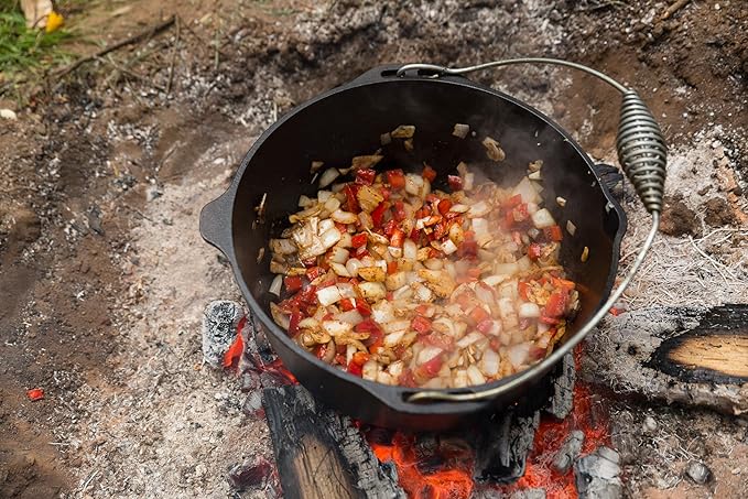 Pre-Seasoned Cast Iron Camp Dutch Oven With Legs, 4.1 qt, including Lid Lifter & Lid Stand
