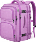 Travel Backpack for Women, Expandable Carry on Backpack, TSA 17.3 inch Laptop Bag Flight Approved, Lightweight Waterproof Business Luggage Bag, Travel Gifts for Women, Purple