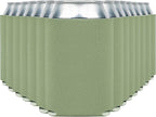 Blank Beer Can Coolers Sleeves (14-Pack) Soft Insulated Beer Can Cooler Sleeves - HTV Friendly Plain Can Sleeves for Soda, Beer Cans & Bottles - Blanks for Vinyl Projects Wedding Favors & Gifts (Sage)
