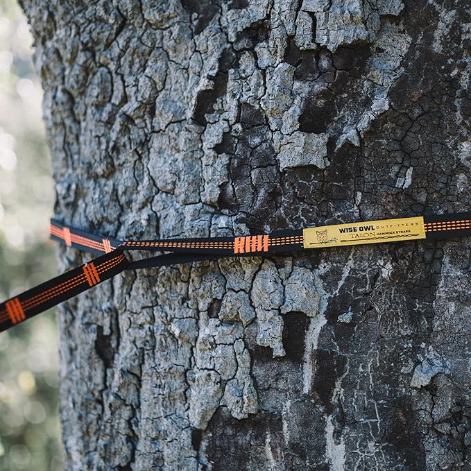 Wise Owl Outfitters Hammock Straps for Trees – 10ft Heavy-Duty Tree Hanging Kit with Carabiners, 38 Loops & Hooks – Essential Hammock Accessories for Camping