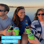 Blank Beer Can Coolers Sleeves (14-Pack) Soft Insulated Beer Can Cooler Sleeves - HTV Friendly Plain Can Sleeves for Beer Cans & Bottles - Blanks for Vinyl Projects Wedding Favors & Gifts (Lime Green)