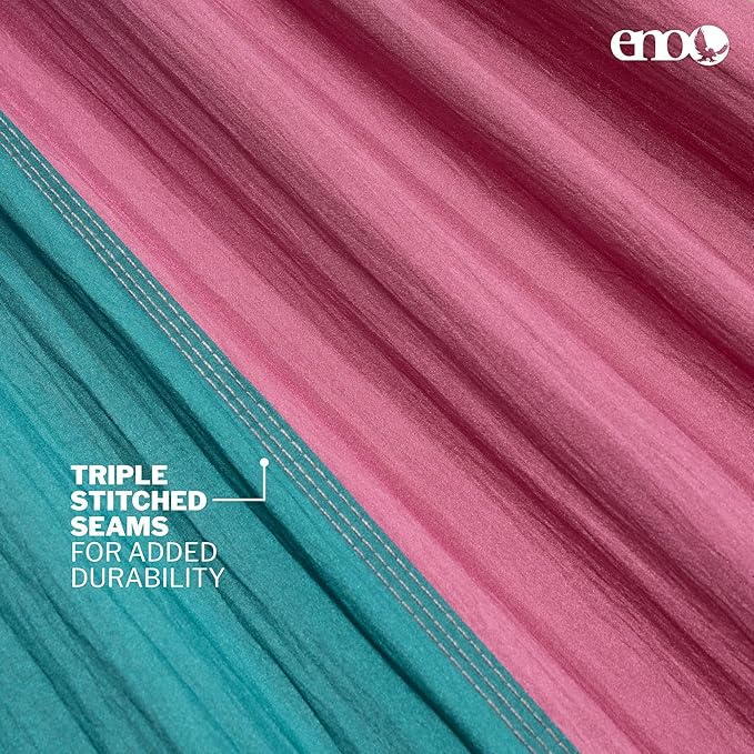 ENO DoubleNest Hammock - Lightweight, Portable, 1 to 2 Person Hammock - for Camping, Hiking, Backpacking, Travel, a Festival, or The Beach - Seafoam/Berry/Melon