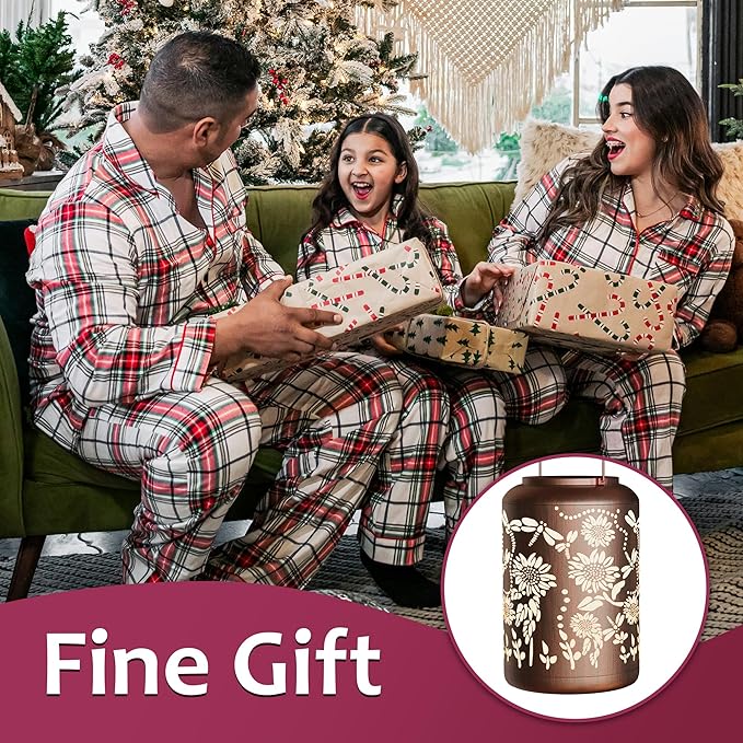 Solar Lanterns Outdoor Hangi8ng Lantern Birthday Gifts for Women Waterproof Decorative Dragonfly & Sunflower Solar Lights for Garden Patio Yard Pathway Warm LED Glow Auto On/Off, Energy-Saving Design