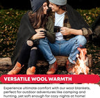 Military Wool Blanket 80% Wool - Warm, Washable, Perfect for Outdoors, Camping, Picnics, Travel, Car & Bushcraft Emergency Blanket, 96" x 66", 5 lbs. - Grey – Twin Size