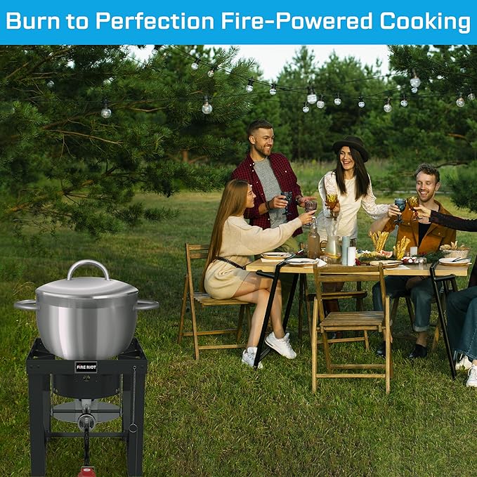 50,000 BTU High-Pressure Propane Burner - Adjustable Single Burner Propane Stove with CSA Certified 10PSI Regulator for Outdoor Camping, Backyard Cookouts, Tailgating, Fishing, and Hunting