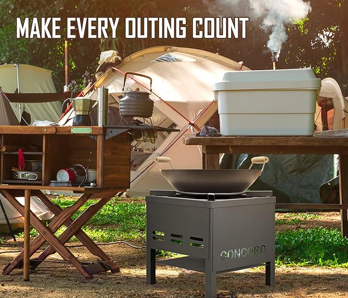 Concord Professional Single Banjo Wok Burner with Stand. Drop In Wok Edition. Up to 270,000 BTU. Great for Home Brewing, Wok Stir Fry, Turkey, Etc. (16")