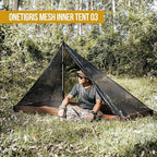 OneTigris Mesh Teepee Tent, Ultralight 1 Person Screen Room with Waterproof Bathtub Floor for Outdoor Camping Hiking Backpacking Bushcraft Tarp Hot Tent Shelter