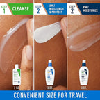 CeraVe AM Face Moisturizer with SPF, PM Face Moisturizer & Hydrating Face Wash Skin Care Routine for Morning & Night | Travel Size Toiletries | 3oz Lotion + 3oz Lotion + 3oz Cleanser