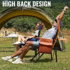 Oversized Folding Camping Chairs for Adults Heavy Duty, Support 500lbs Big and Tall High Back Camping Chairs for Heavy People Padded Lawn Chairs Camp Chairs for Indoor,Beach,Camp,Lawn,Outdoor,Brown