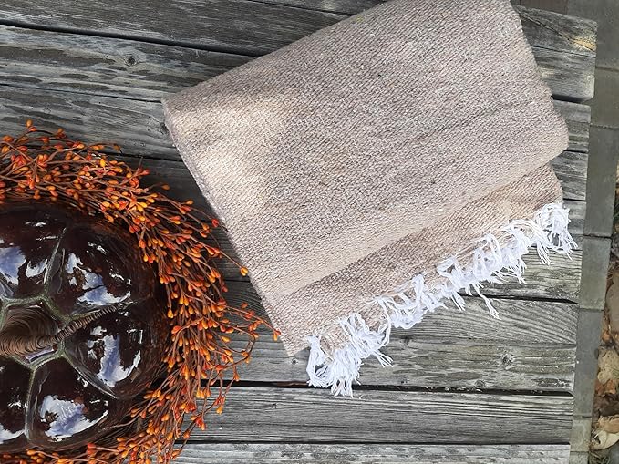 Open Road Goods Solid Color Mexican Yoga Blanket – Large Handwoven Throw for Yoga, Beach, Camping or Home – Soft and Durable Cotton Blend