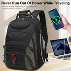 Boavan Laptop Backpack for men, 17.3 inch Laptop Bag with USB Port, Waterproof Travel Work Backpack Purse, Anti-Theft Teacher Nurse Doctor Casual Bookbags Office Business backpack，Black&Army Green