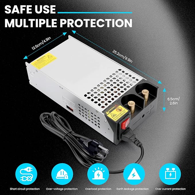 New Version 110V to 12V DC Converter 125A 1500W Power Supply, AC to DC Converter, 120V to 12V 125A Power Supply 1500W for RV, Pump, LED Strip, LCD Monitor