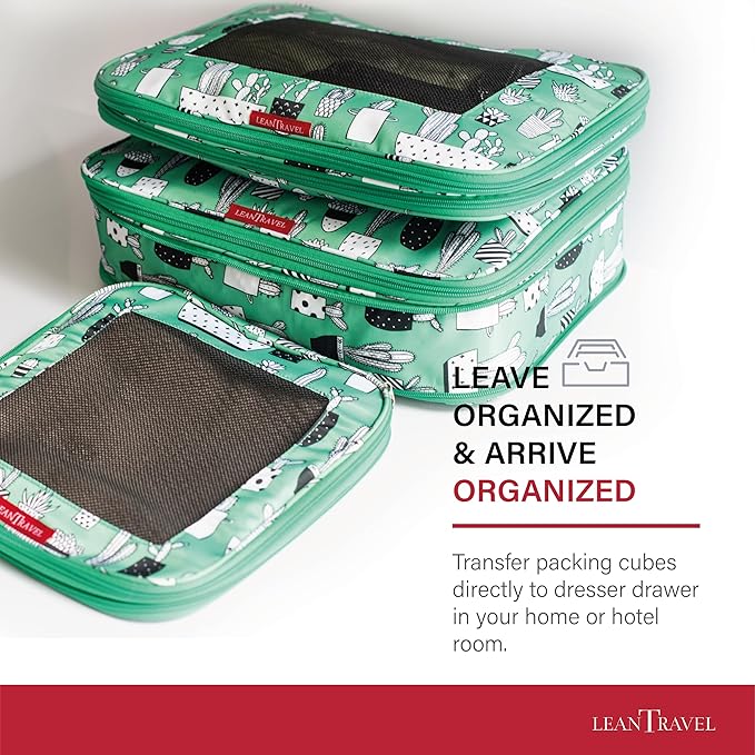 Compression Packing Cubes for Travel Organizers with Double Zipper, LeanTravel