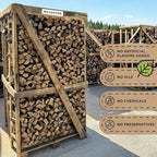 15" Birch Firewood Logs with Fire Starters Set – 1200 cub. in, 15–20 lb | Kiln-Dried & Seasoned Hardwood for Fire Pit, Fireplace | Bright Flames & Pleasant Aroma for Cozy Atmosphere