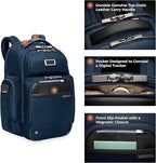 Briggs & Riley Large Cargo Backpack for Women & Men - Laptop Backpack, For Work & Travel, Spacious & Durable, Padded Straps, Fits up to 17" Laptop - @work Collection, Navy