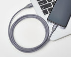 Amazon Basics Nylon Braided USB-C to USB-A 2.0 Fast Charging Cable, 480Mbps Speed, USB-IF Certified, for Apple iPhone 16/15, iPad, Samsung Galaxy, Tablets, Laptops, 6 foot, Dark Grey