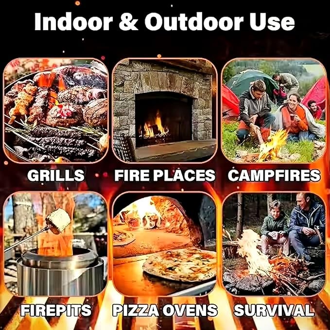 Fire Starter, 72 PCS Odorless Natural Fire Starters for BBQ, Easy to Ignite, Firestarter for Grill, Campfires, Chimney Charcoal, Indoor & Outdoor Fire Pit, Smoker, Fireplace, Wood Stove, Tumbleweeds