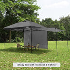 KAMPKEEPER 10x10 Easy Pop Up Canopy Tent with 2 Sidewalls, Instant Outdoor Shade Shelter with 2 PCS Removable 10FT Sun Walls, Quick Setup Waterproof and UV-Resistant for Patio, Camping, Backyard