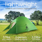 Appalachian Lightweight Backpacking Tent - Easy Setup, 2 Person 3 Season Ultralight Tent with Footprint Waterproof, Windproof, Double Layer Outdoor Tent for Camping Hunting Hiking.
