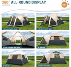 Tents for Camping 6/8/10 Person Camping Tent with Screen Porch, Weatherproof Large Cabin Tent with Rainfly and Carry Bag, Family Tent for Outdoor Camping and Backyard