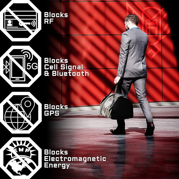 Xtreme Sight Line ~ Xecutive Transport Faraday Duffel Bag for Military Use ~ MOLLE System ~ Computer Towers and Other Large Electronics ~ Data Security for Executive Travel~ Tracking/Hacking Defense