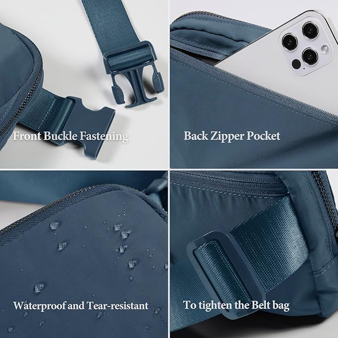 YOSHUYUKI Mini Crossbody Belt Bag - Waterproof Fanny Pack for Women, Fashionable Running Belt Pouch in Navy Blue