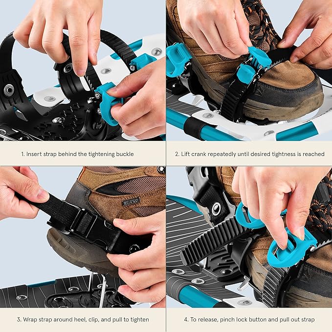 Retrospec Drifter Snowshoe for Men & Women - Aluminum Frames & a Double-Rachet Binding System - Lightweight All Terrain Snow Shoes