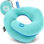 BCOZZY Kids Travel Neck Pillow (8-12 Y/O) – Patented Soft Child Pillow for Head & Chin Support in Car, Airplane, and Road Trip Sleeping. Adjustable Size. Carry Bag. Fully Washable. Medium, Light Blue
