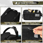 PAVILIA Extra Large Tactical Toiletry Bag for Men, Travel Hygiene Bag, Military Gear Dopp Kit, Molle Accessories Pouch, Shaving Grooming Essentials Gym Bathroom Shower Toiletries Tool EDC, Black XL