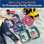 Keep Going Travel First Aid Kit for Kids – 130 Pc.for Purse, Diaper Bag, Backpack, & Suitcase, with Latex-Free Bandages – 7 x 5 x 2 in. Travel First Aid Kit TSA-Approved