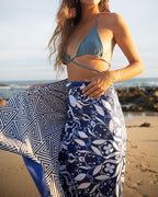 Quick Dry Towel Extra Large 78x35 Inch - Microfiber Beach Towel - Perfect for Beach, Travel, Swimming, Pool, Yoga, Hiking, Camping - Lightweight, Fast Drying, Compact for Adults (Blue Flower)