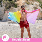 ECCOSOPHY Microfiber Beach Towel - Sand Free Towels are Quick Dry, Light Weight, Super Absorbent - Perfect Pool, Travel, Cruise, Camping Essentials - Oversized Extra Large for Adults 71x35 in