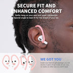 Ear Hooks 2 Pairs for AirPods Pro 2 & 1, AirPods 4 & 3, Anti-Slip Comfortable Fit, Ergonomic Design, Accessories (Large, Pink)