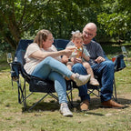 Timber Ridge Double Camping Chair, Heavy Duty Outdoor Folding Camp Couch, Loveseat Camping Chairs Perfect for Campsites, Patio/Lawn, Soccer Games or Other Youth Sports, Supports 600 lbs