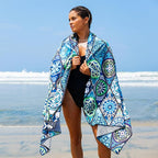 Elite Trend Quick Dry Towel Extra Large 78x35 Inch - Microfiber Beach Towel - Perfect for Beach, Travel, Swimming, Pool, Yoga, Hiking, Camping - Lightweight, Fast Drying, Compact for Adults (Artsy)