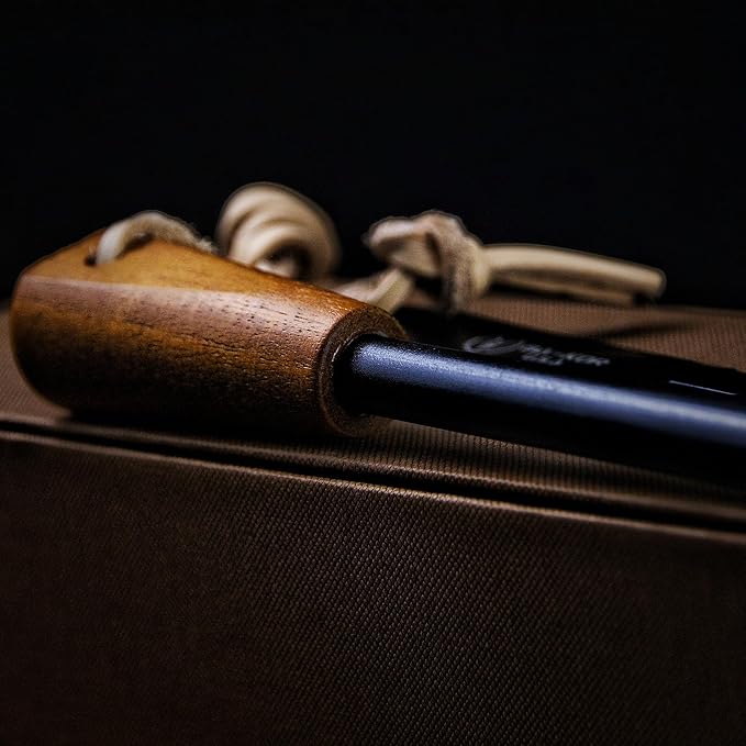 BA-KOR 5.9in Iron Rod Fire Classic Kit - 25,000+ Strike, 5500°F Spark, Waterproof Flint Steel with Wooden Handle and Sheath for Camping, Hiking, and Survival