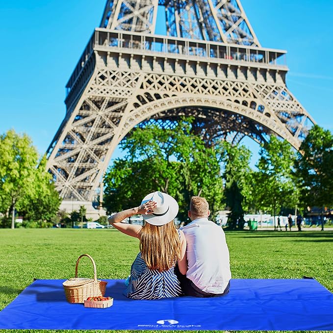 Red Suricata Sand Free Beach Mat – Large Sandproof Beach Blanket, Sandless, Waterproof – Fits and Matches Beach Canopy - Oversized Sand Proof Beach Mats for Outdoor, Picnic, Camping (Large, Blue)