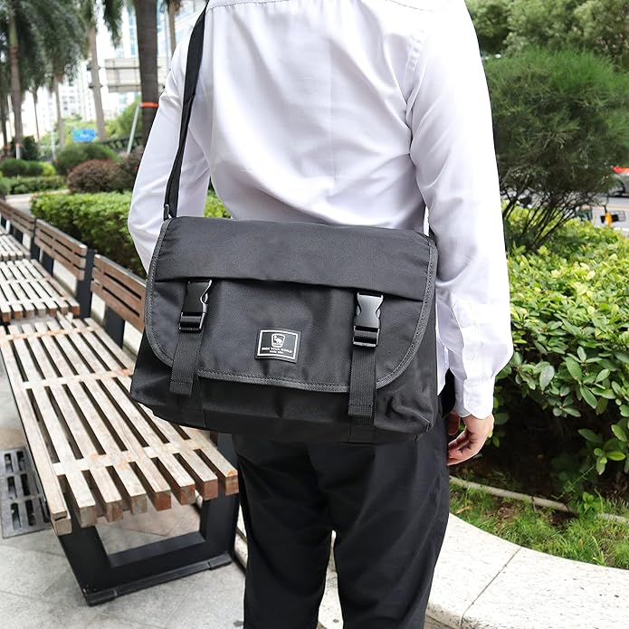 OIWAS Classic Messenger Bag for Men – 14 Inch Satchel Bags for Boys Laptop Shoulder Bag Leisure Crossbody Men Women Bookbag Office Briefcase