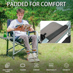 KingCamp XXL Oversized Directors Chair with Side Table, Heavy Duty Camping Chairs 600lbs with Cooler Bag, Portable Folding Camp Chair with Wide Seat for Camping Hiking Fishing Lawn Outdoor and Sports