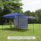 KAMPKEEPER 10x10 Easy Pop Up Canopy Tent with 2 Sidewalls, Instant Outdoor Shade Shelter with 2 PCS Removable 10FT Sun Walls, Quick Setup Waterproof and UV-Resistant for Patio, Camping, Backyard