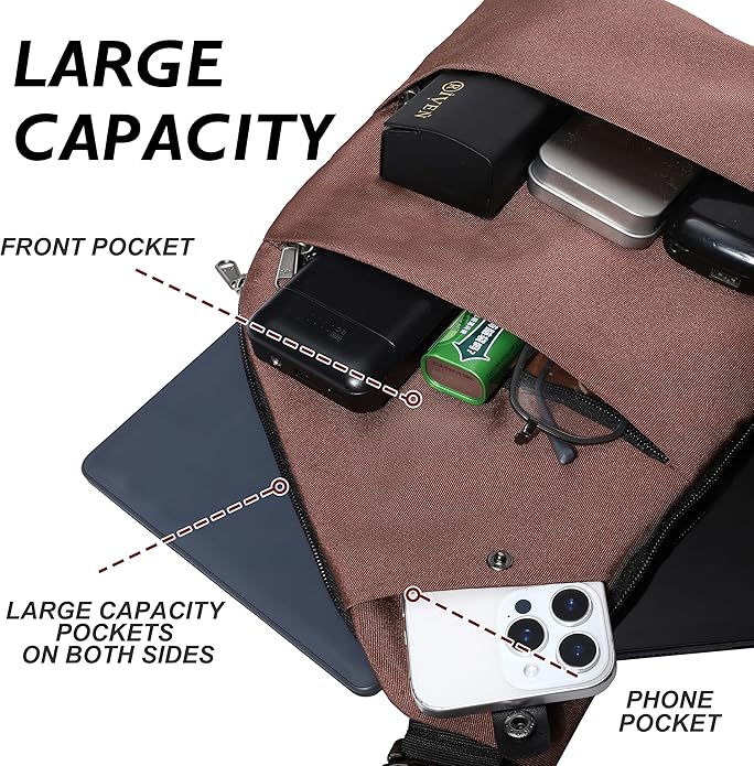 Anti Theft Crossbody Travel Bags for Women Men Cross Body Slim Sling Handbags with S Hook Antitheft