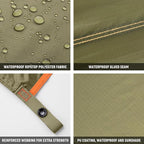 Waterproof Camping Tarp 10 x 10ft Survival Tent Backpacking Portable Tarp Multifunctional Anti-UV Shelter for Outdoor (Chestnut Brown)