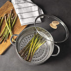 Kitchen Academy Induction Cookware Set-17 Piece Non-stick Cooking Pan Set, Black Granite Pots and Pans Set