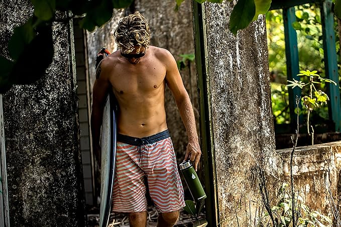 HYDRO CELL Stainless Steel Insulated Water Bottle with Straw - For Cold & Hot Drinks - Metal Vacuum Flask with Screw Cap and Modern Leakproof Sport Thermos for Adults (Army 18oz)