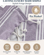 LANE LINEN Beach Towels 4 Pack Oversized - Turkish Towel Set, Pre-Washed Oversized Beach Towel, Quick Dry Beach Towels for Travel, Beach Towel Large, 39"x71" - Regal Orchid