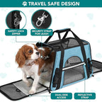 PetAmi Airline Approved Pet Carrier for Cats & Small Dogs, Soft Sided TSA Travel Carrier Bag with Sherpa Bed, Breathable Mesh Ventilation, Collapsible Bowl, Fits Under Seat, Up to 18 lbs, Small Blue