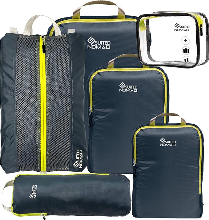 6 Set/3 Set Ultralight Compression Packing Cubes, Suitcase and Backpack Travel Organizer Bags