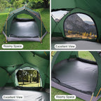2-3 Person Backpacking Tent Double Doors 2 Vestibule 2 Skylight, Two Person Tents Waterproof Windproof 2 Man Tent for Camping Hiking Motor Cycling Biking Fishing Mountaineering UPF 50+