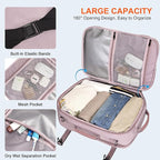 PIJUSHI Travel Backpack for Women Carry on Suitcase Backpack Flight Approved Personal Item Bag Fits 16 Inch Laptop(PE035 Light Purple)